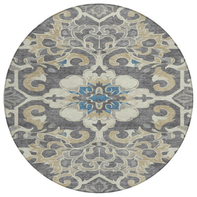 Machine Washable Indoor/Outdoor Xhevrie Beige Rug
