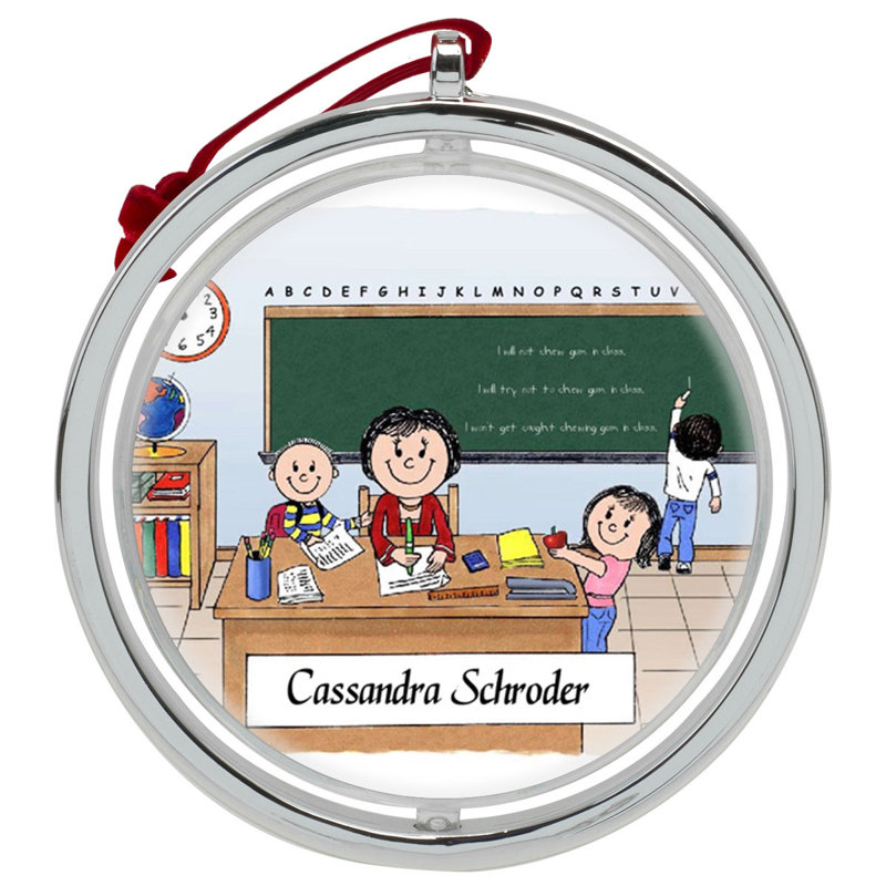 Ornement de Noël personnalisable pour enseignant, Yes