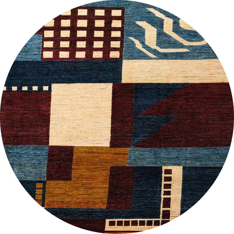 Tapis abstrait moderne 4231, Rond 6 pi