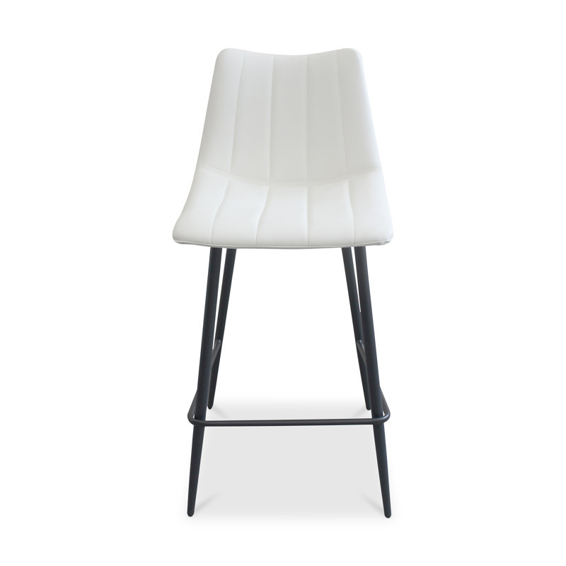 Finnigan Counter & Bar Stool, Ivory/Faux Leather, Bar Stool (30" Seat Height)