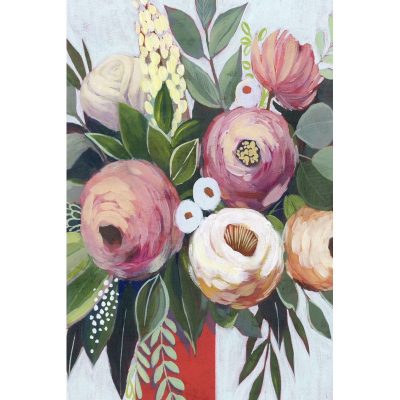 Lustrous Bouquet I by Grace Popp - Wrapped Canvas Painting, 30cm H x 20cm W, Black Floater Framed