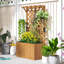 Wooden Planter with Trellis, Freestanding Raised Bed-2058117363