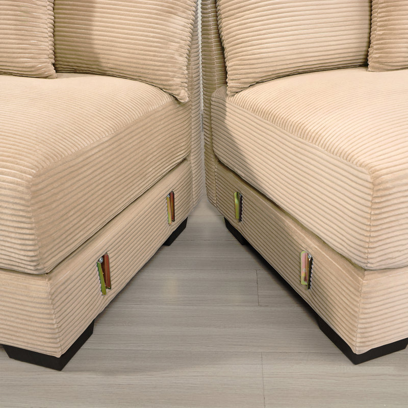 Canapé modulaire surdimensionné 54,3 po Cloud, Velours côtelé chameau