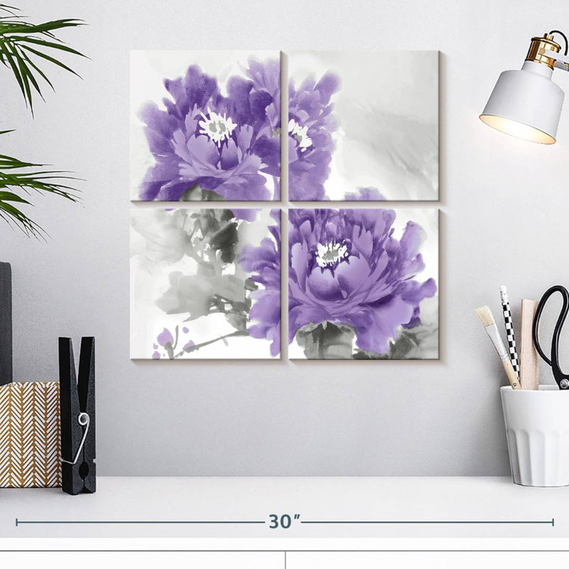 Fleur Harnek en améthyste I, H 18 po x l 18 po