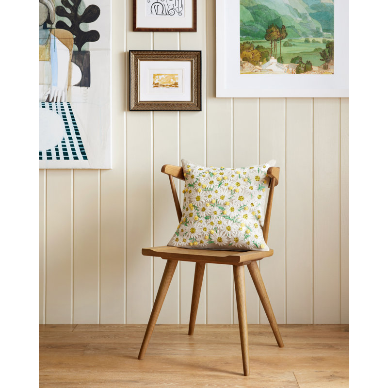 Rifle Paper Co. x Loloi PRP0018 Daisies Beige 18" x 18" Pillow, Polyester/Polyfill