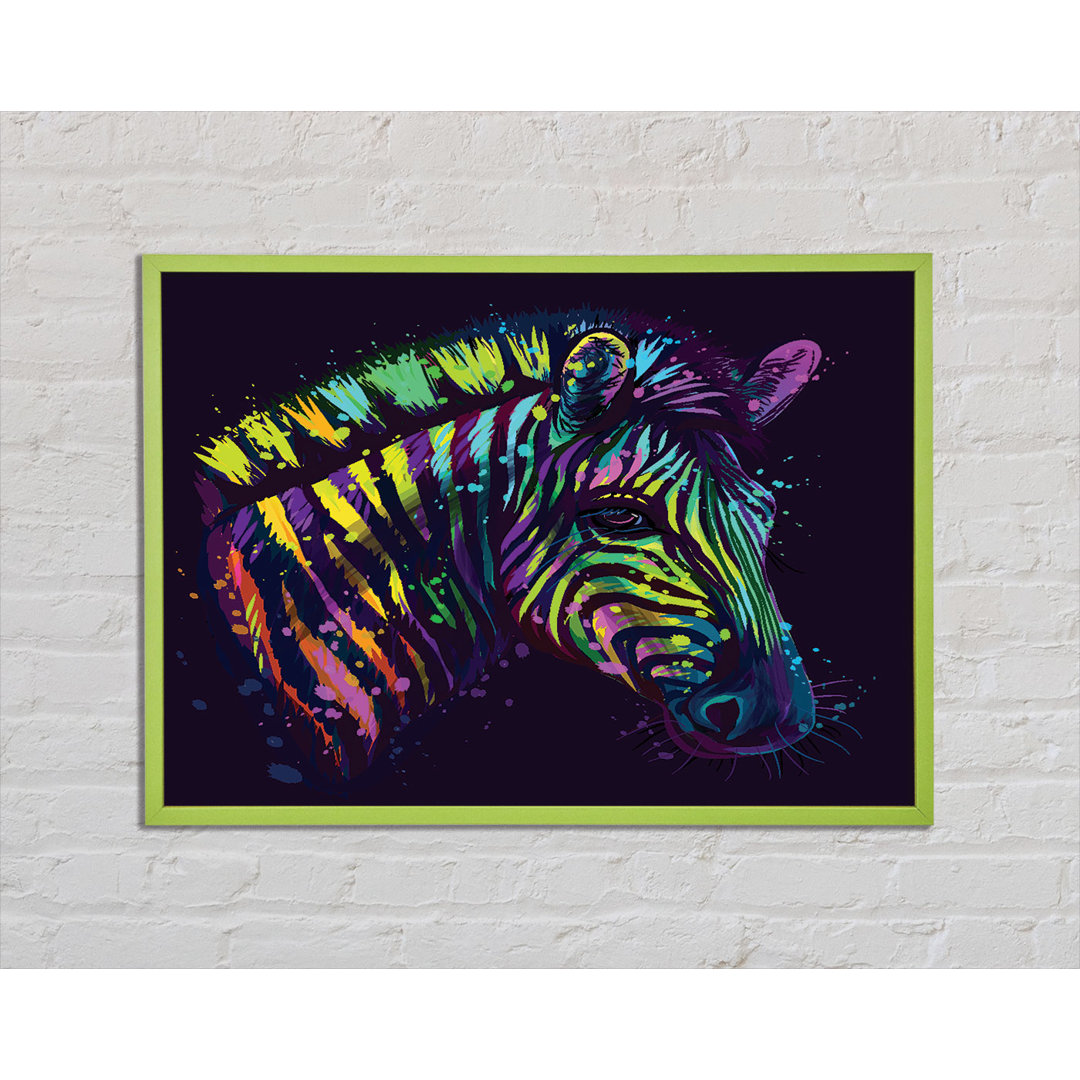 Kryan Rainbow Zebra Life - Einzelner Bilderrahmen Kunstdrucke