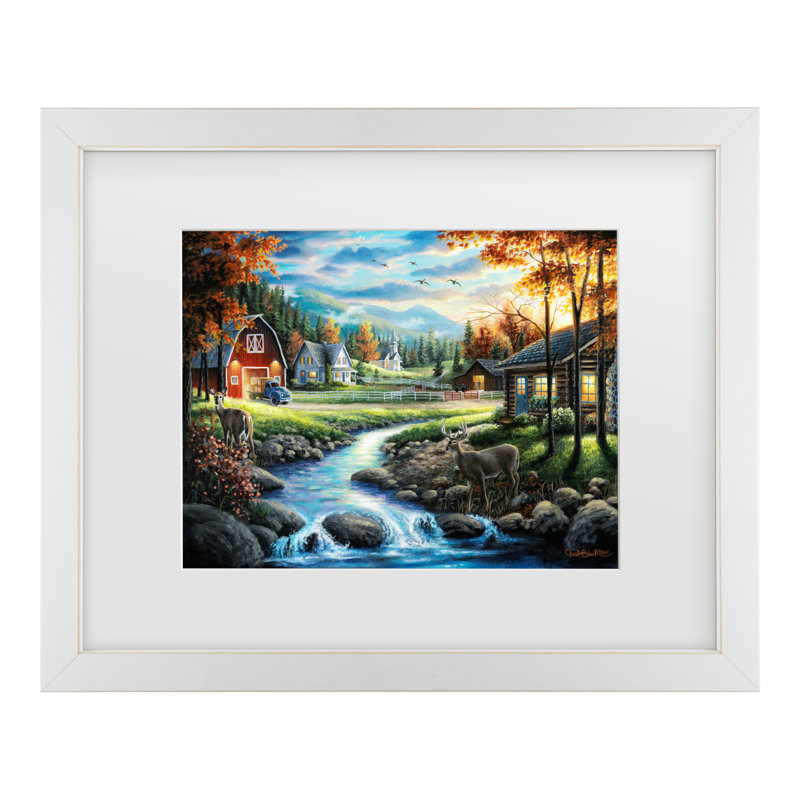 " Country Living " by Chuck Black, White, 18" H x 22" W x 0.75" D