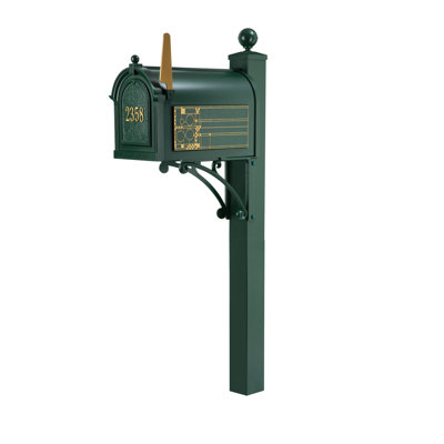 Package: Deluxe Mailbox Frank Lloyd Wright Coonley Package #1 (Capitol Mailbox, Deluxe Post, Personalized Door, Non-Personalized Coonley Side Plaques)