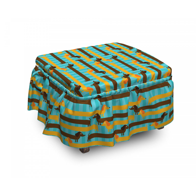 Housse pour de repose-pieds backdrop teckel dogs