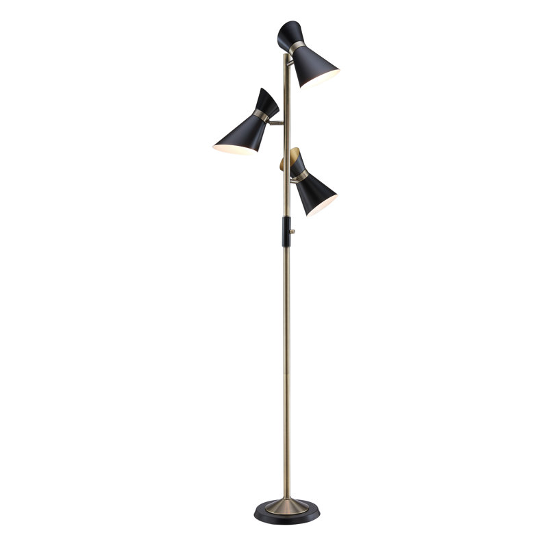 Aydyn 70'' Tree Floor Lamp, Antique Brass/Black