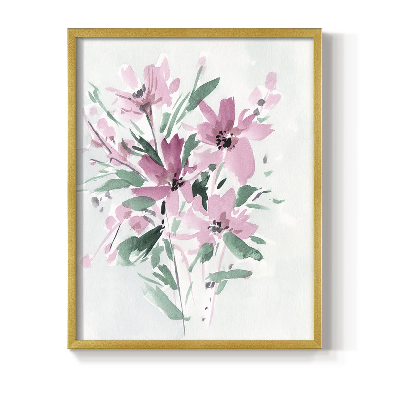 «Posy Blooms IV», reproduction encadrée - bois massif, H 30 po x l 24 po, Doré
