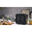 Grille-pain 4 tranches en acier inoxydable Buydeem Dt440, avec fentes extra larges pour bagels, muffins, levier à levage élevé, 6 réglages d'ombre, ruban rétro