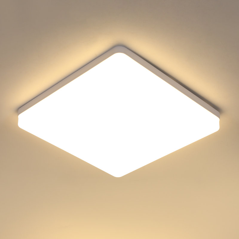 White 30cm Minimalist Square LED Flush Ceiling Light