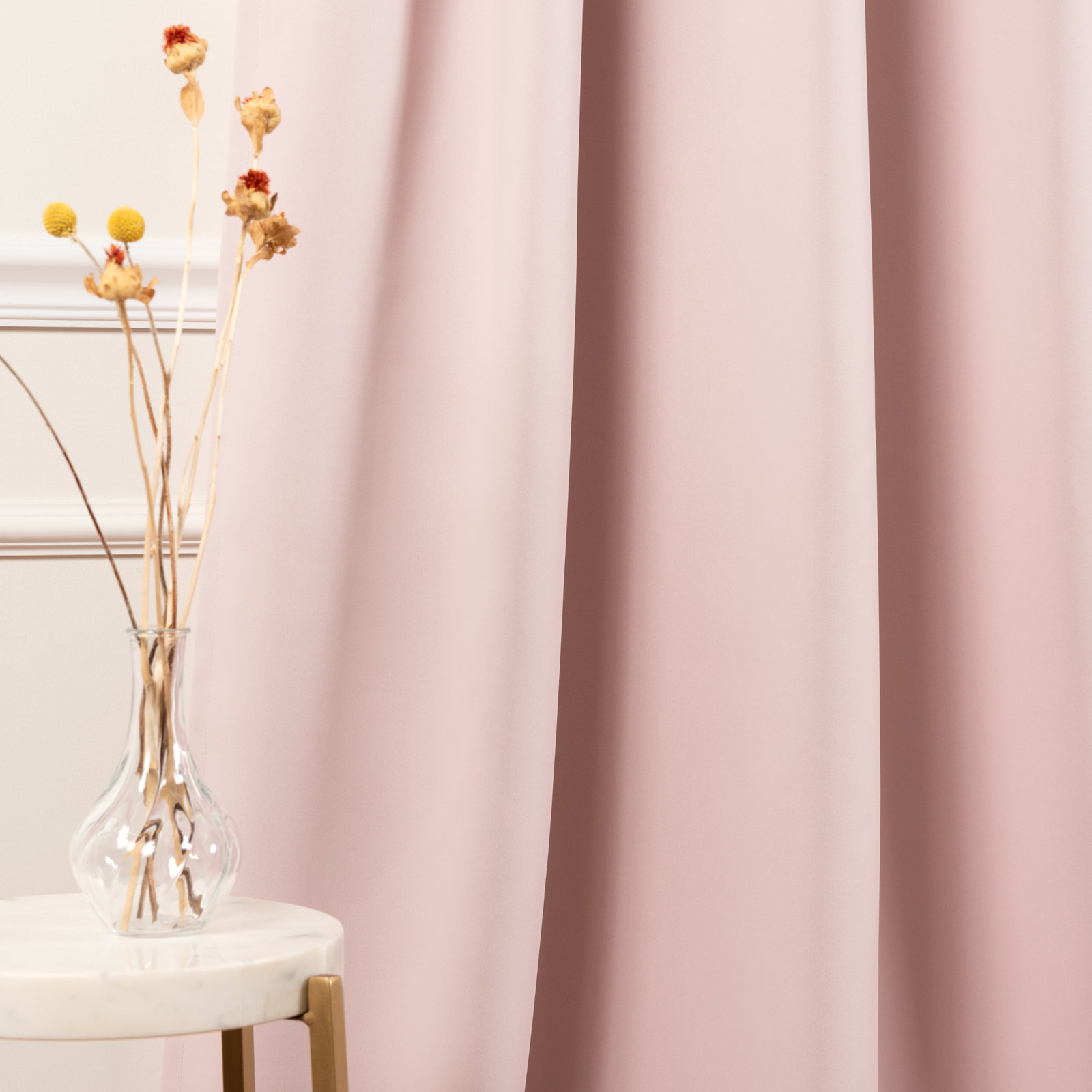Schaeffer Blackout Thermal Curtain Panel Set, Baby Pink, 52" W x 84" L