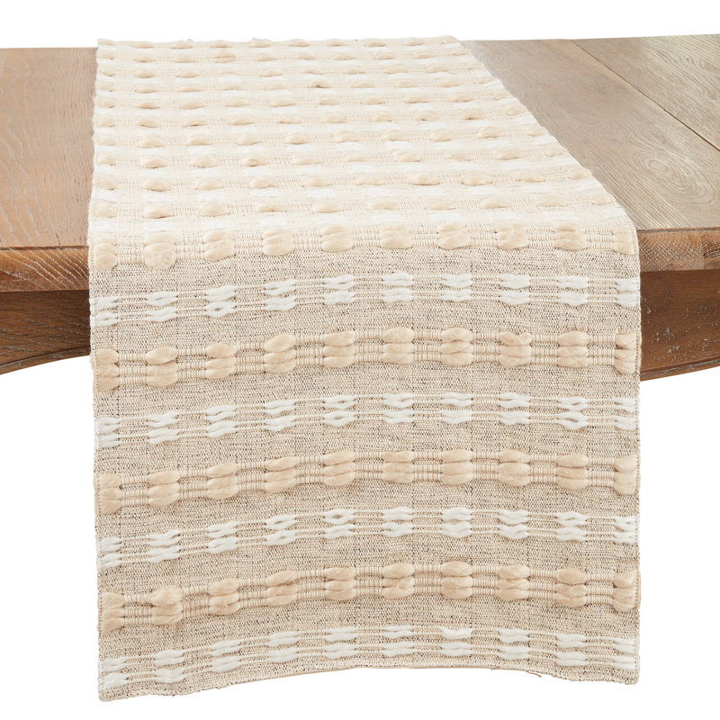 Corinna Collection Woven Table Runner With Stripe Design