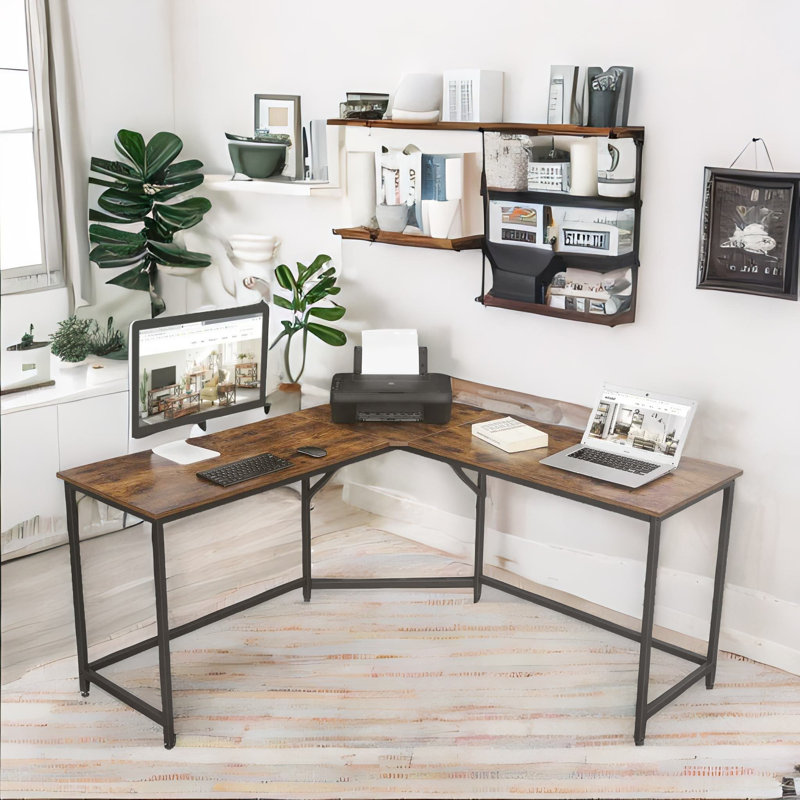 Industrial 50cm W L-Shaped Computer Desk