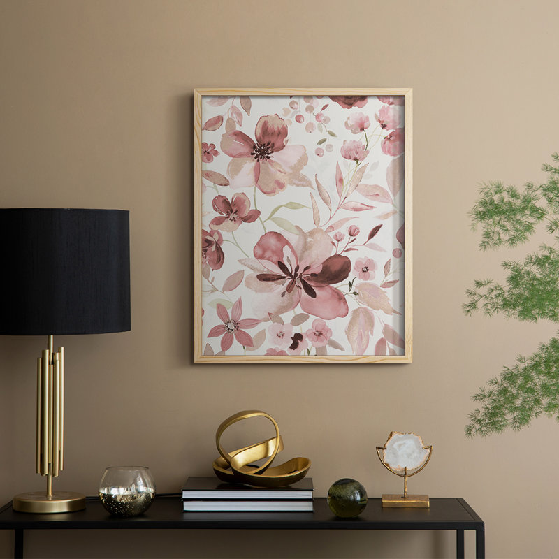 Impression encadrée Shimmering Blush II - bois massif, Naturel, H 30 po x l 24 po