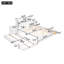 Lit plateforme double avec lit gigogne et tête de lit en bois massif avec ports USB