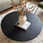 Table basse ronde en bois manufacturé noir massif