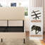 Structure de lit en métal Noise avec charge dans la tête de lit, couleur beige, support, installation rapide, pas de sommier tapissier requis-2137311449