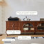 Meuble télé rétro en bois manufacturé brun noisette-1246411694