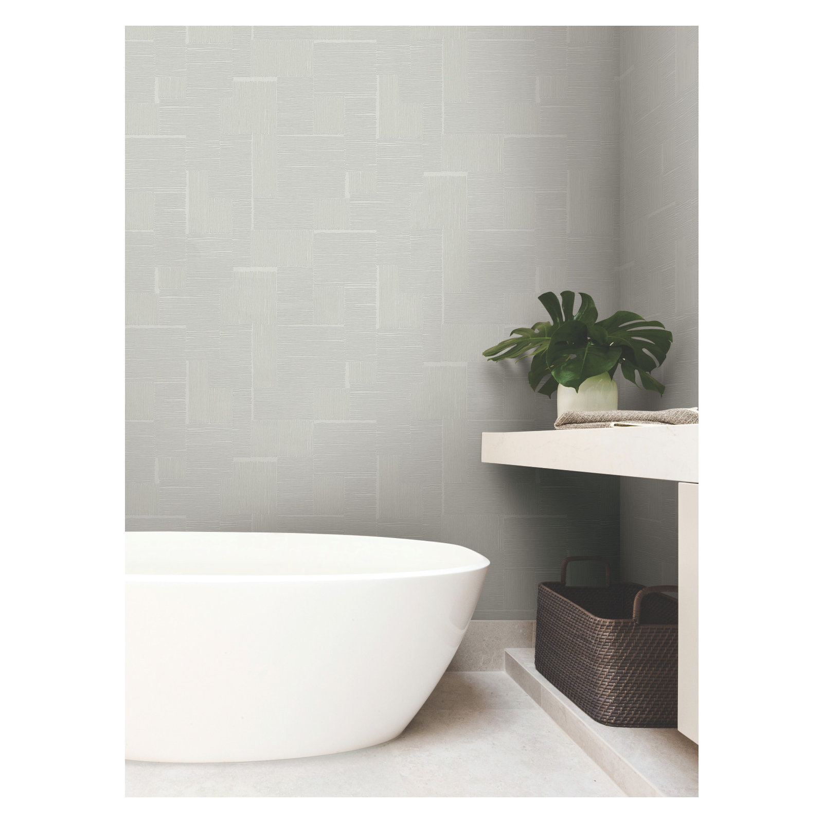 Alodee Geometric Wallpaper, Gray