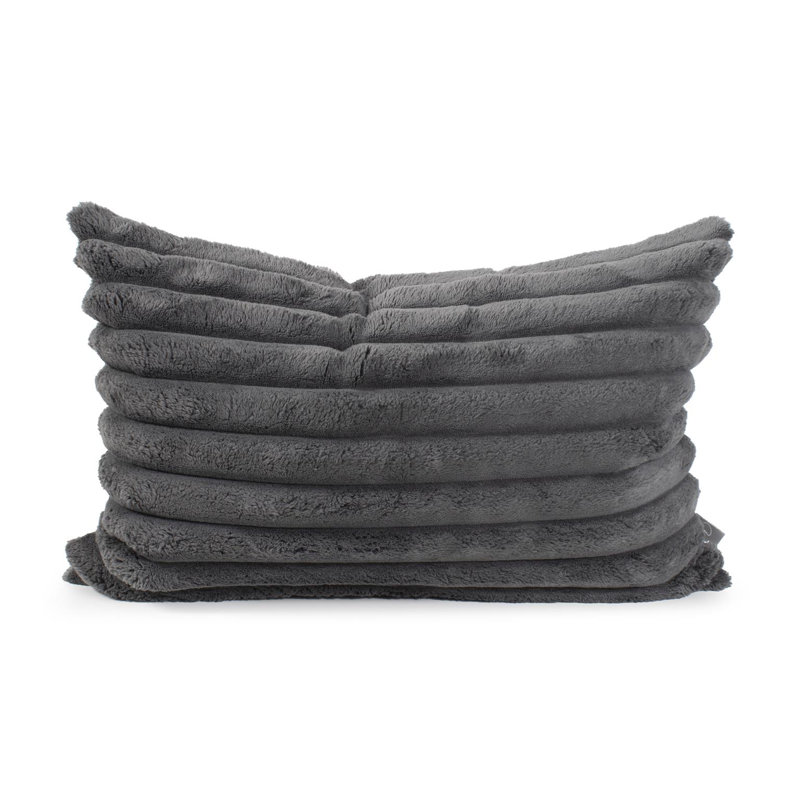 Oreiller Shar Pei , Gris anthracite, Rectangle H 14 po x l 22 po, Mélange de duvet