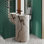 Lavabo de salle de bain sur pied en marbre Chloé de 86 cm de hauteur, en surface solide