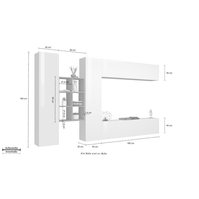 Maruska Entertainment Centre for TVs up to 70", White Glossy