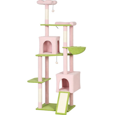 Large Cat Tower With Scratching Post & Board Flower Cat Tree