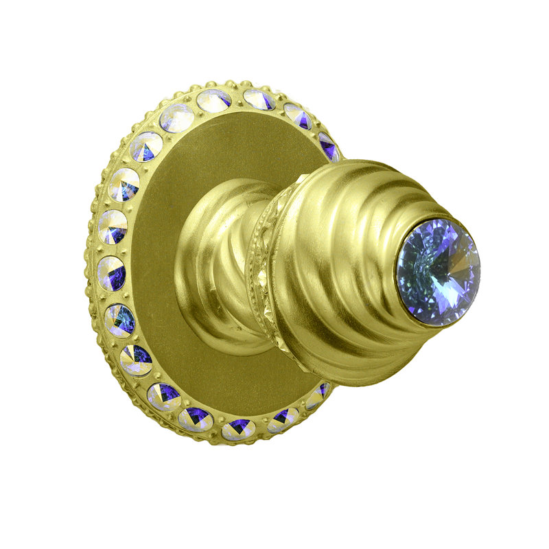Caché II large hook with 40 rivoli Swarovski Clear Crystals  in Gilded Mercury, Gold/Blue
