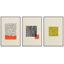 «Geometric Line Minimalist Abstract Lines Yellow Organic Modern Boho», reproduction d'art encadrée sur toile 3 pièces-535987161-535987163
