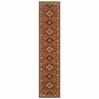 Tapis de couloir oriental tissé à la machine 12 pi