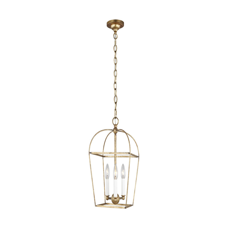 Andy 3 - Light Dimmable Lantern Geometric Chandelier, Gold