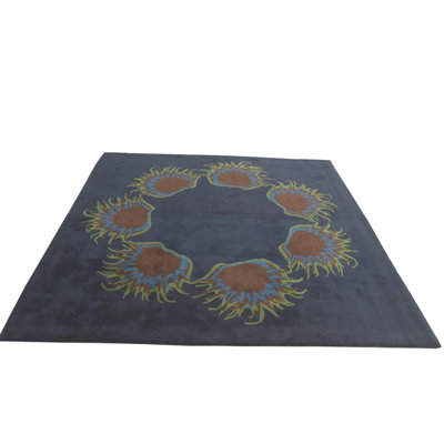 Tapis carré bleu marine Orlando