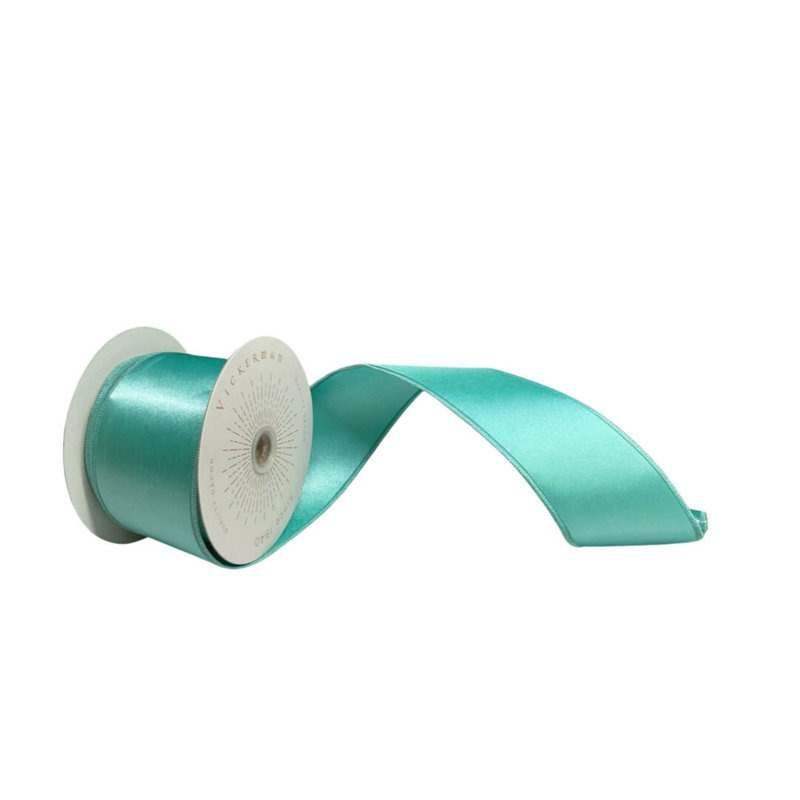 Vickerman 10yd Satin Christmas Ribbon, Baby Blue, 0.2" H x 360" W x 2.5" D