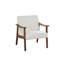 Chaise d'appoint moderne blanche rembourrée en laine, structure à profil bas et mousse pour plus de confort Tissu en laine avec coussin de dossier amovible