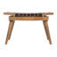 Tabouret en bois de manguier avec plateau en cuir tressé