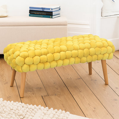 Aciel 97cm Wide Velvet Tufted Rectangle Geometric Shapes Footstool Ottoman