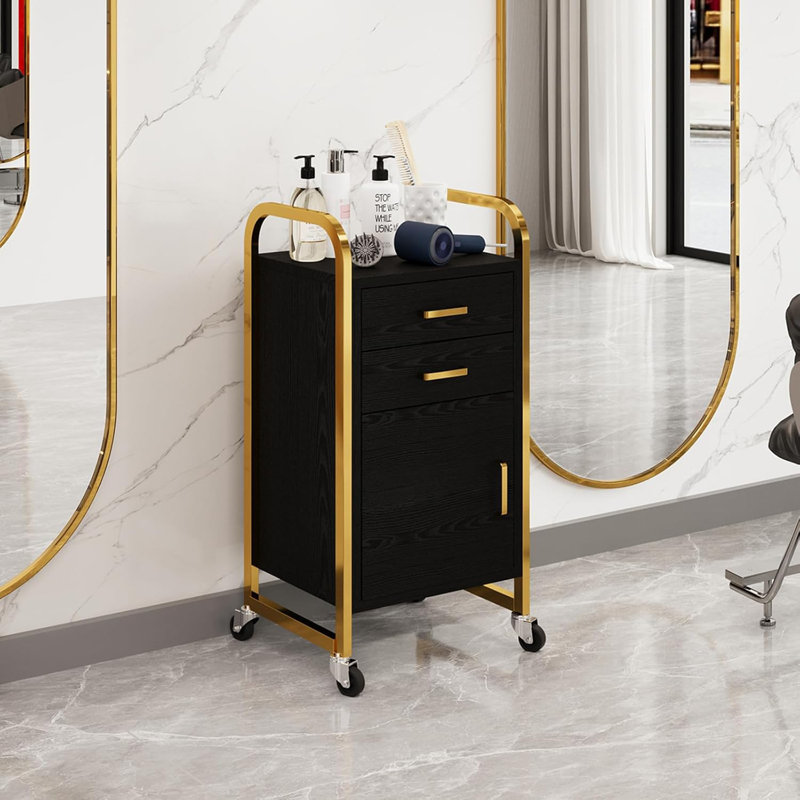 Armoire de rangement pour coiffeur Thame, Noir