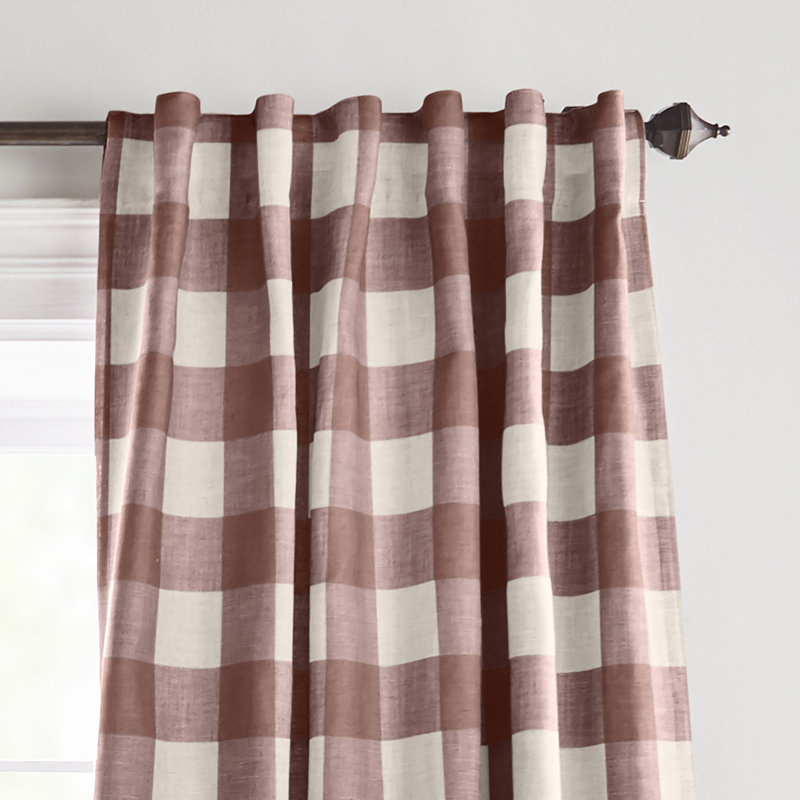 Threadmade Grainger Rod Pocket Back Tab Window Curtain, Red - 52"W x 84"L, 52" W x 84" L, Red