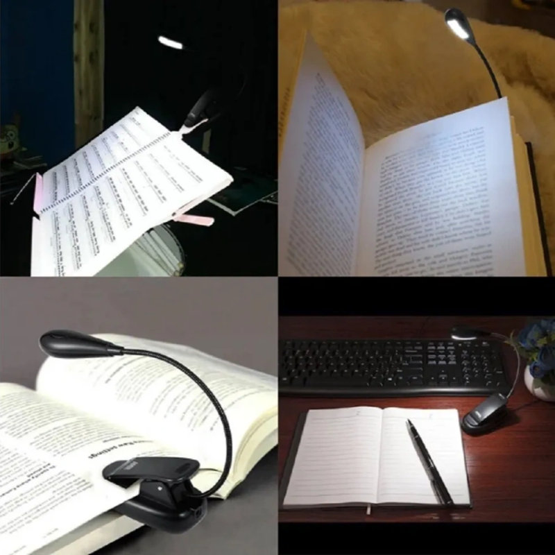  Led Reading Book Light With Flexible Clip Rechargeable Lamps For Reader