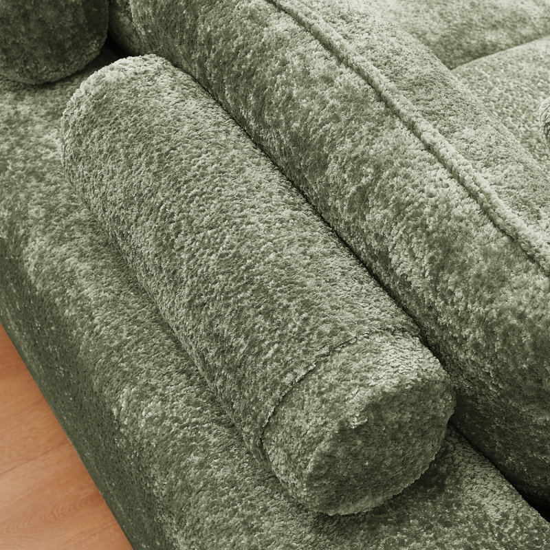 Canapé modulaire spacieux avec méridienne réversible, vert