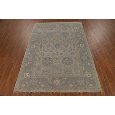 Tapis indien fait à la main gris Oushak 6 x 9