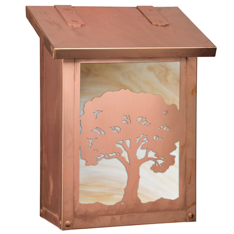 Boîte aux lettres murale verical chêne tree, Miel, Vieux sou