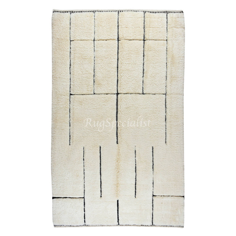 Tapis marocain personnalisé à poils longs, 100% laine douce et moelleuse, tapis Beni Ourain