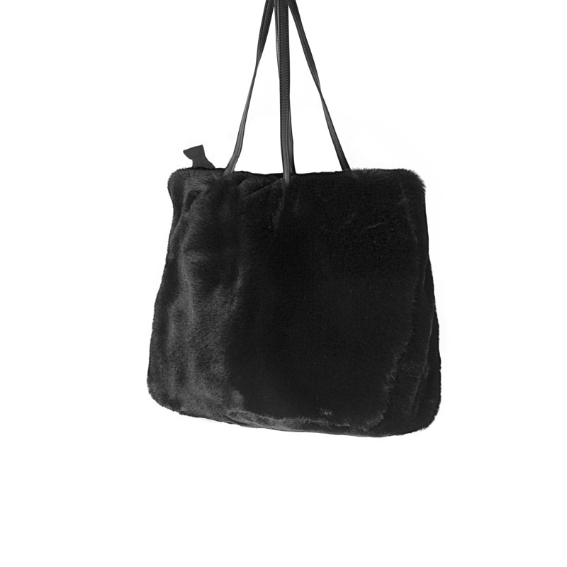 Latitude Run® Fashion Classic Faux Fur Handbag, Black
