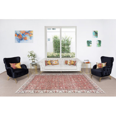Tapis turc en laine fabriqué à la main à motif floral