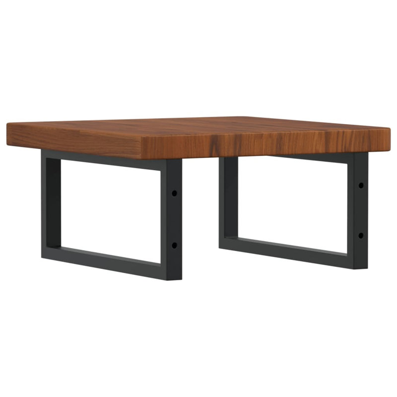 Arvard 50cm Solid Wood Bathroom Vanity Top, Dark Oak/Black