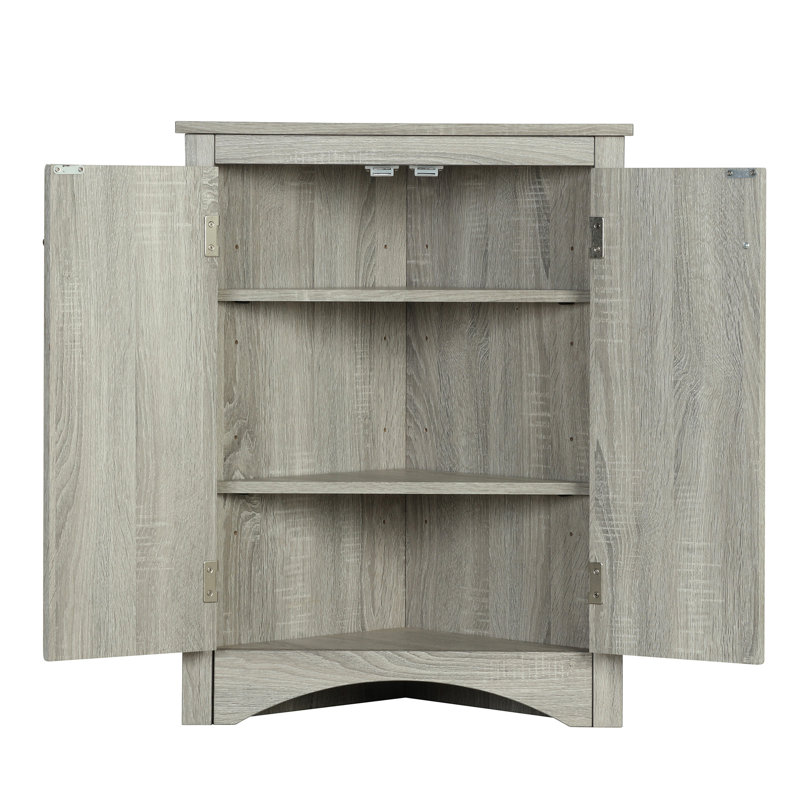 Armoire de salle de bain en chêne avec tablettes réglables - Design élégant